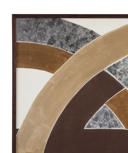 Neutral Geometry Framed Print (Set of 2) - Brown
