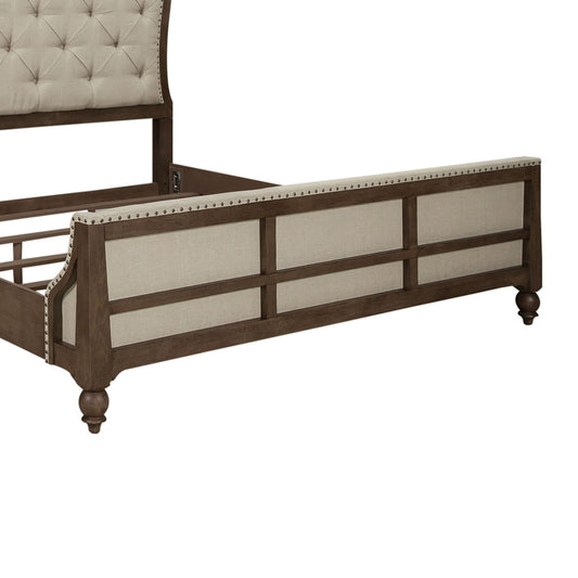 Americana Farmhouse - King Upholstered Shelter Footboard - Dusty Taupe