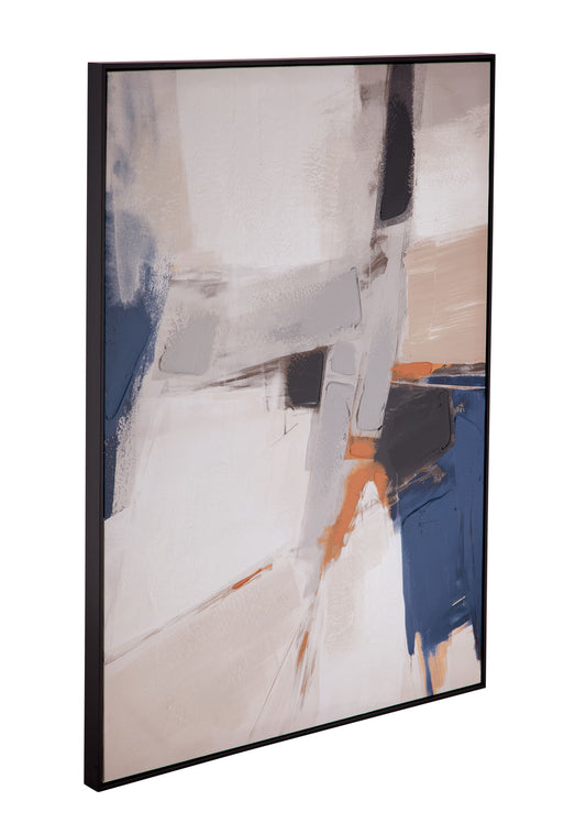 Denisa II Framed Canvas - Beige / Blue