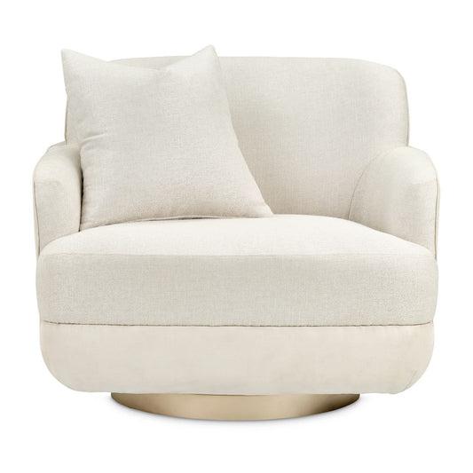 Aurora - Swivel Accent Chair - Linen / Moonlight