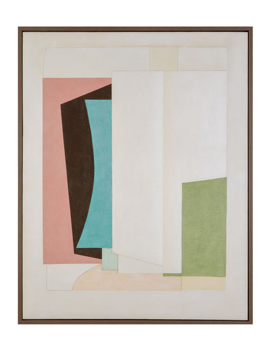 Geometric Harmony Framed Canvas - Green
