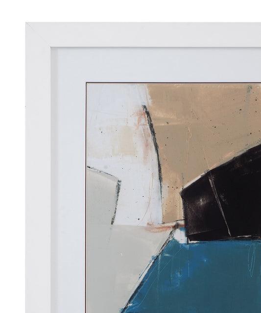 Layers II Framed Print - Light Brown / Blue