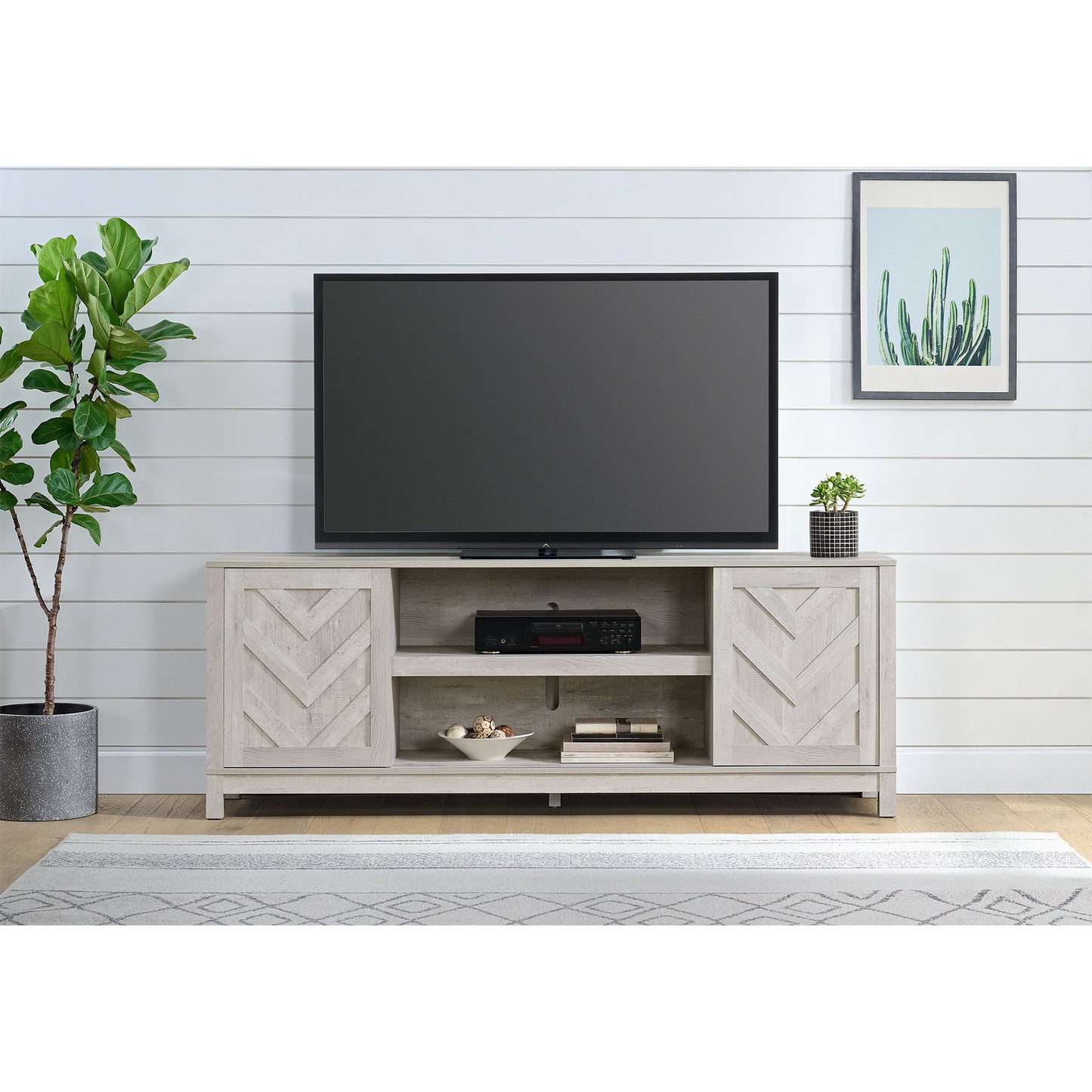 Eleanor - 70" TV Stand With Sliding Door - White