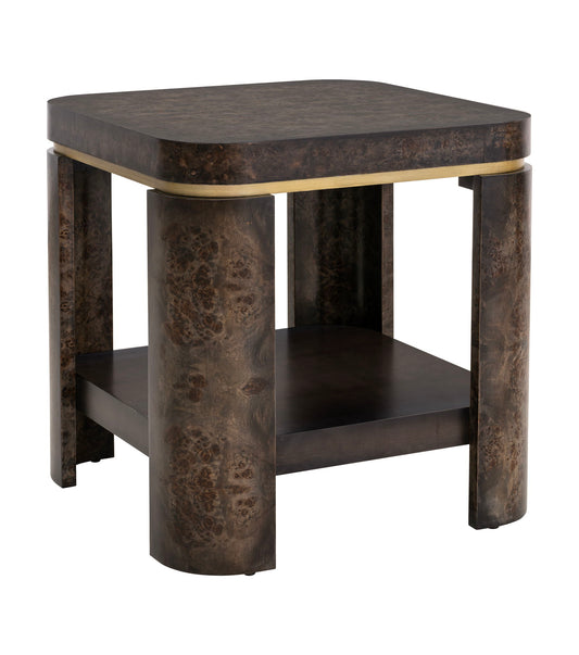 Langford - End Table - Ebony Mappa Burl