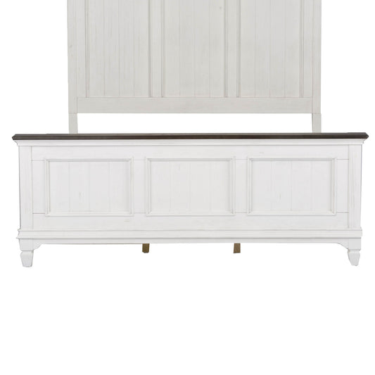 Allyson Park - Queen Panel Footboard - Wirebrushed White / Charcoal