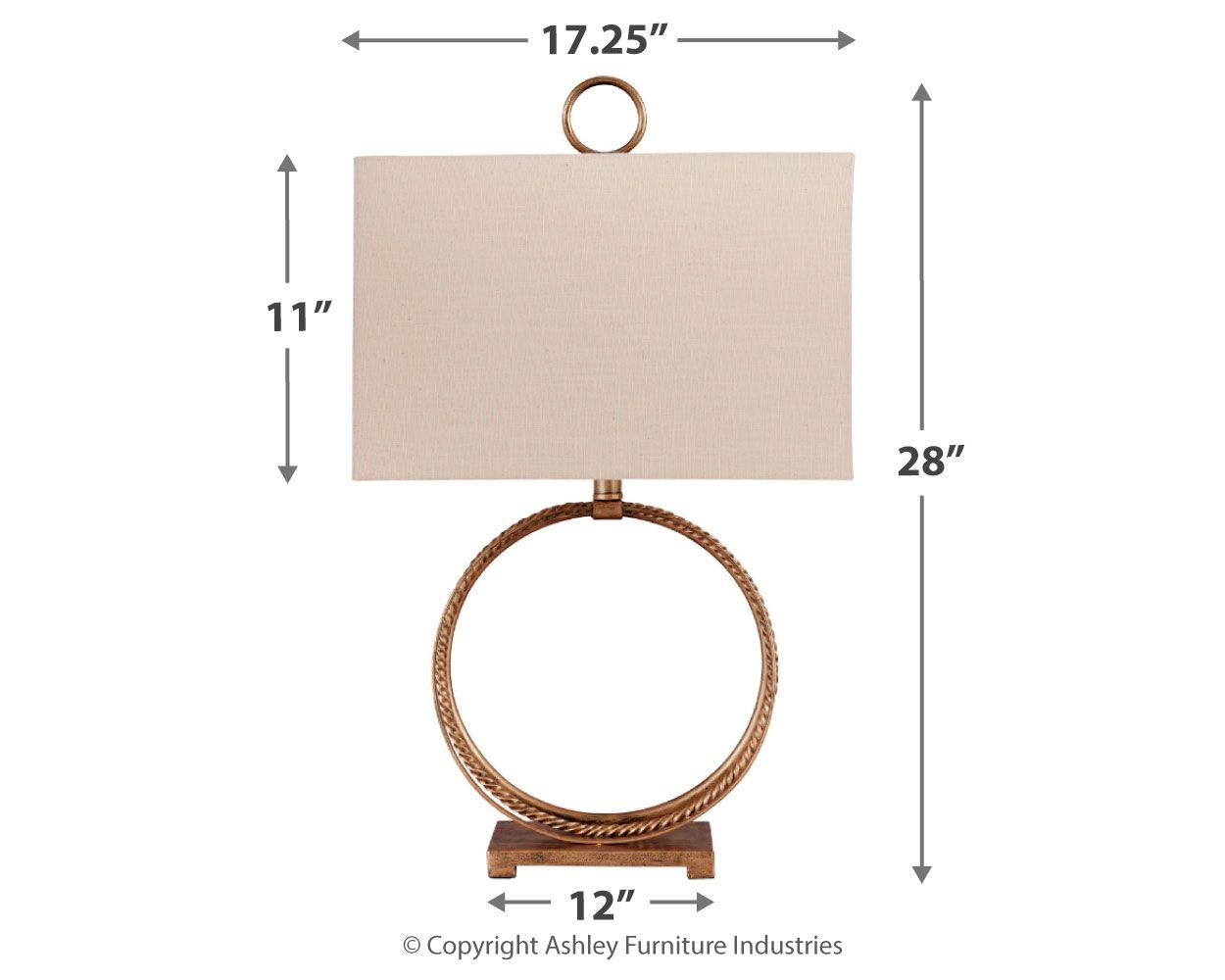 Mahala - Metal Table Lamp - Antique Gold Finish