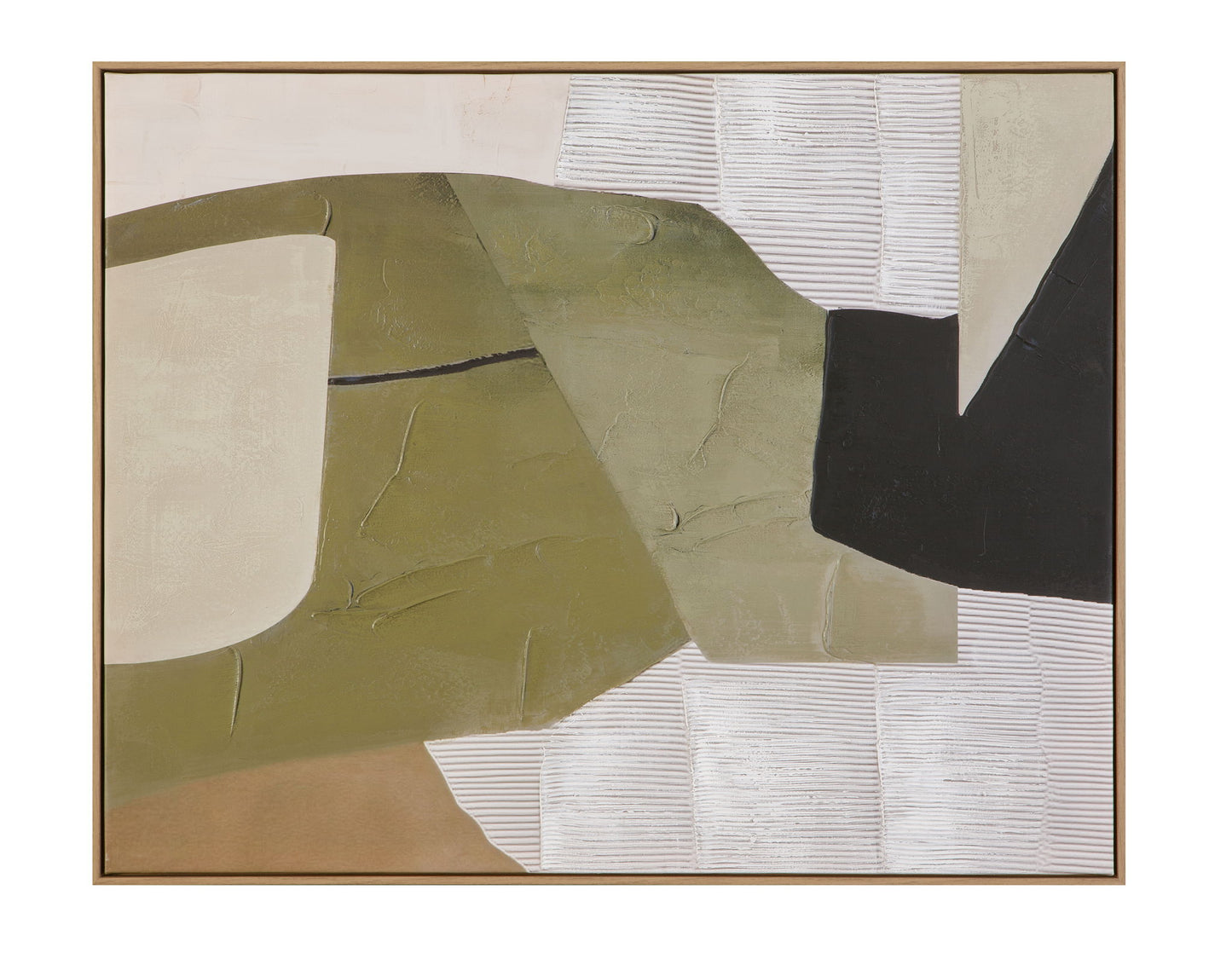 Olive Form Framed Canvas - Cream