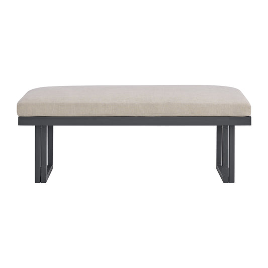Playa - Dining Bench - Dark Gray / Beige