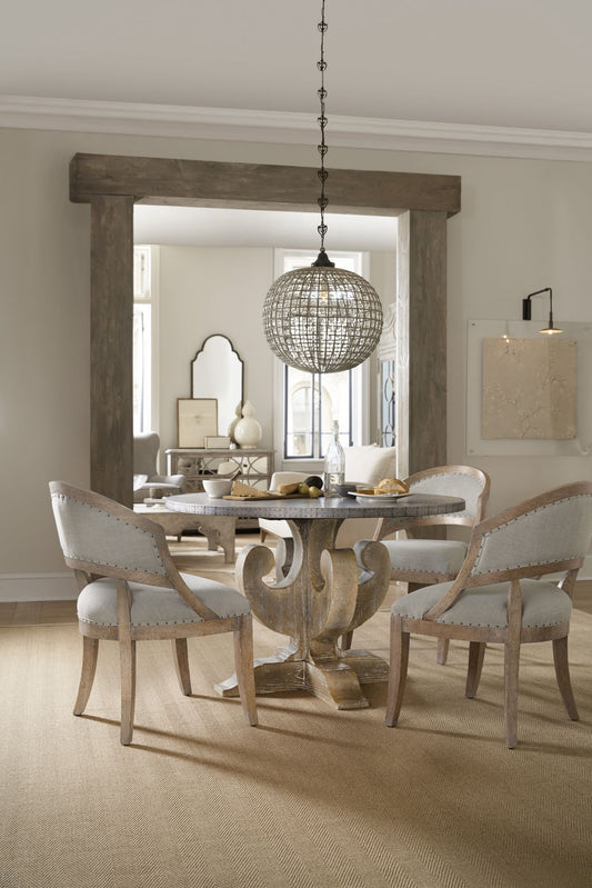 Boheme - Garnier Barrel Back Chair - Gray / Light Brown