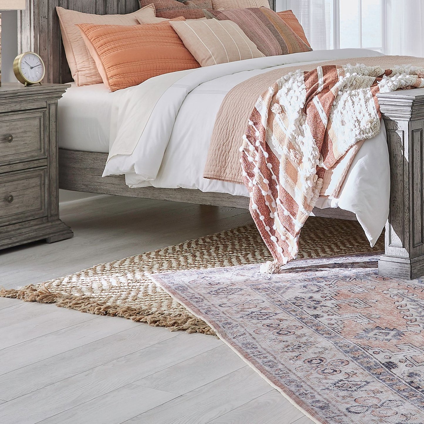 Big Valley - California King Panel Bed Rails - Graystone