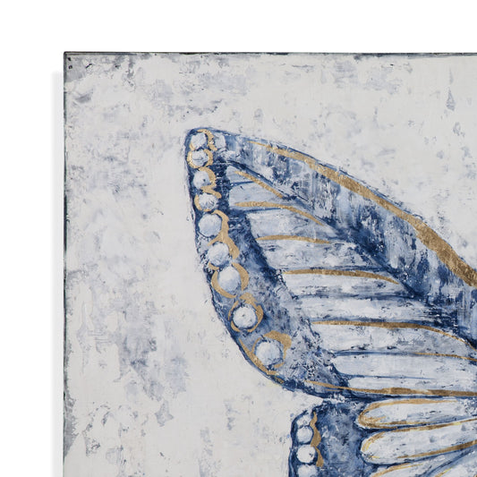 Blue Butterfly Canvas Art - Blue