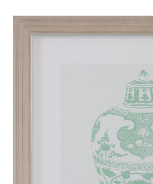 Mint Vases I Framed Print - Green / Beige