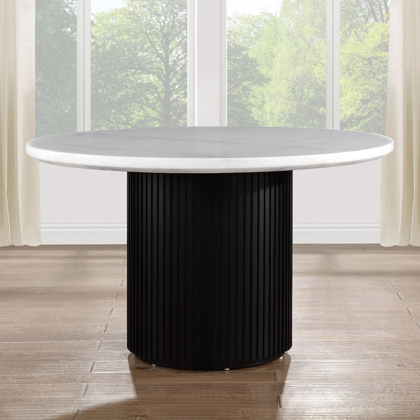 Colvin - Round 52" Marble Dining Table - White