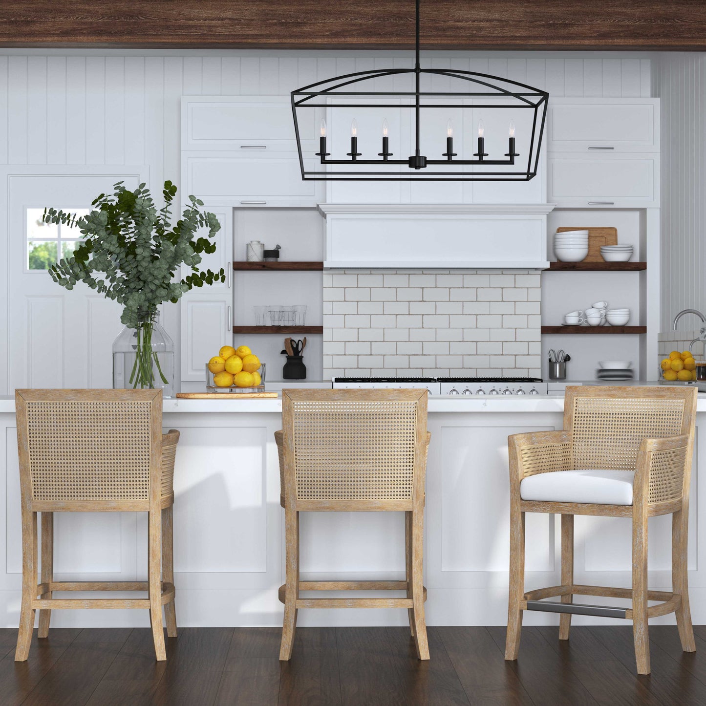 Clayton - 6 Light Linear Chandelier - Black