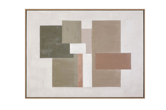 Verdant Structure Framed Canvas - Brown