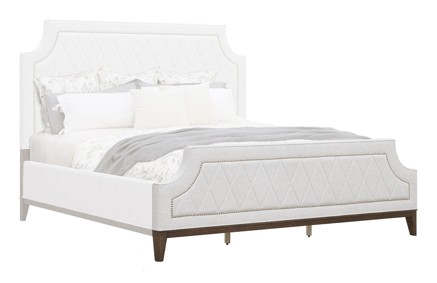 Asher Park - King / California King Upholstered Footboard & Slats - White