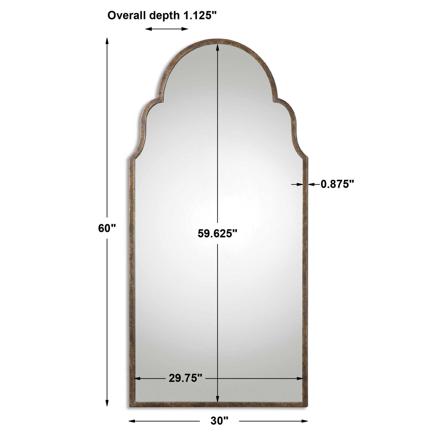 Brayden - Tall Arch Mirror - Light Brown