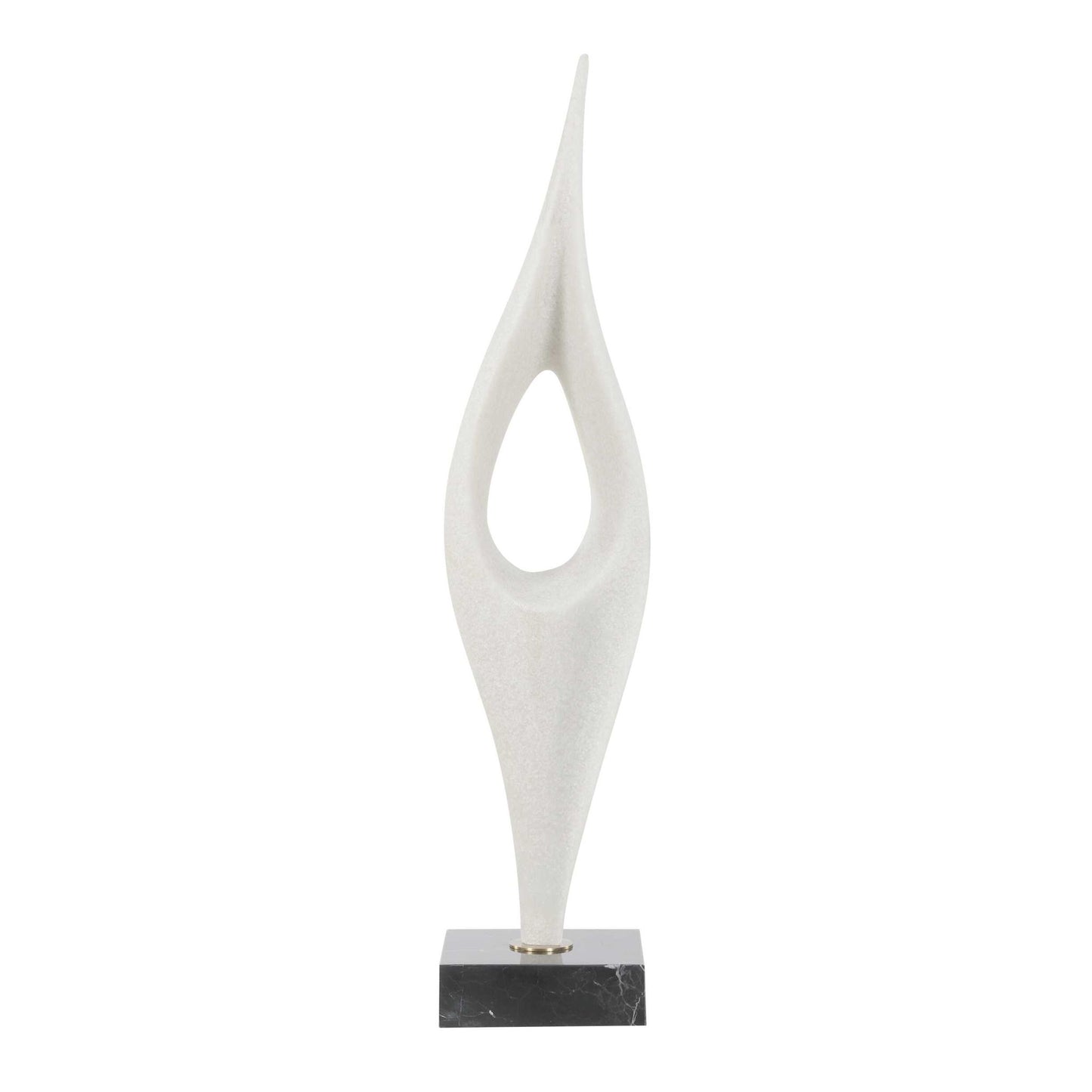 Fluid Drop - Stone Sculpture - White
