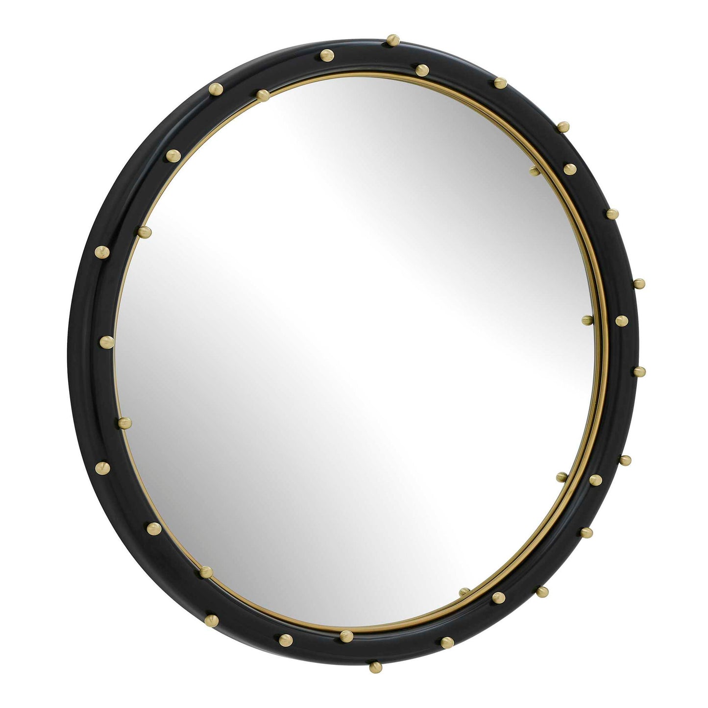 Helia - Round Mirror - Black / Brass