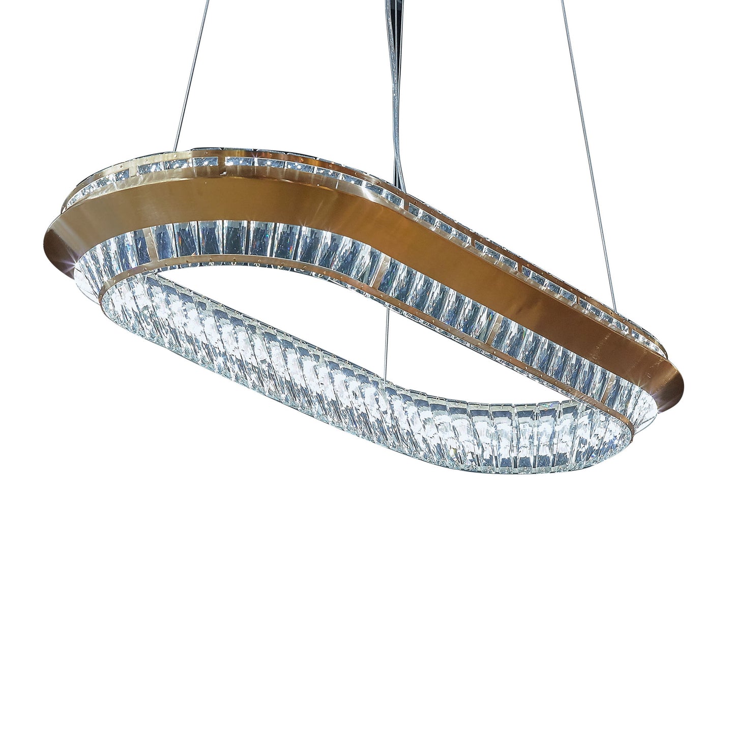 Michael Amini Lighting - Base Camp Oval Crystal LED Chandelier - Gold