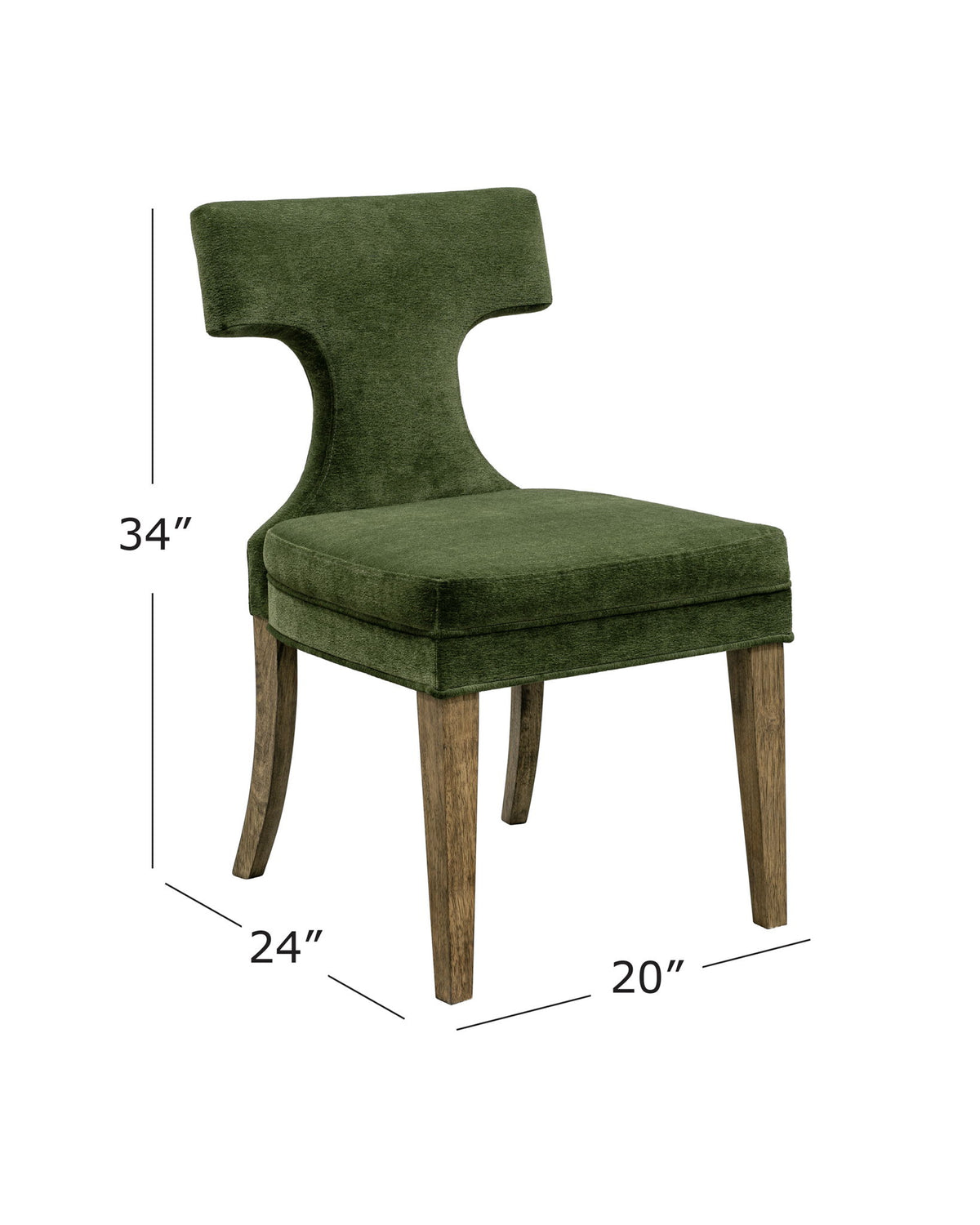 Oliver - Dining Chair (Set of 2) - Moss Green / Rustic Brown