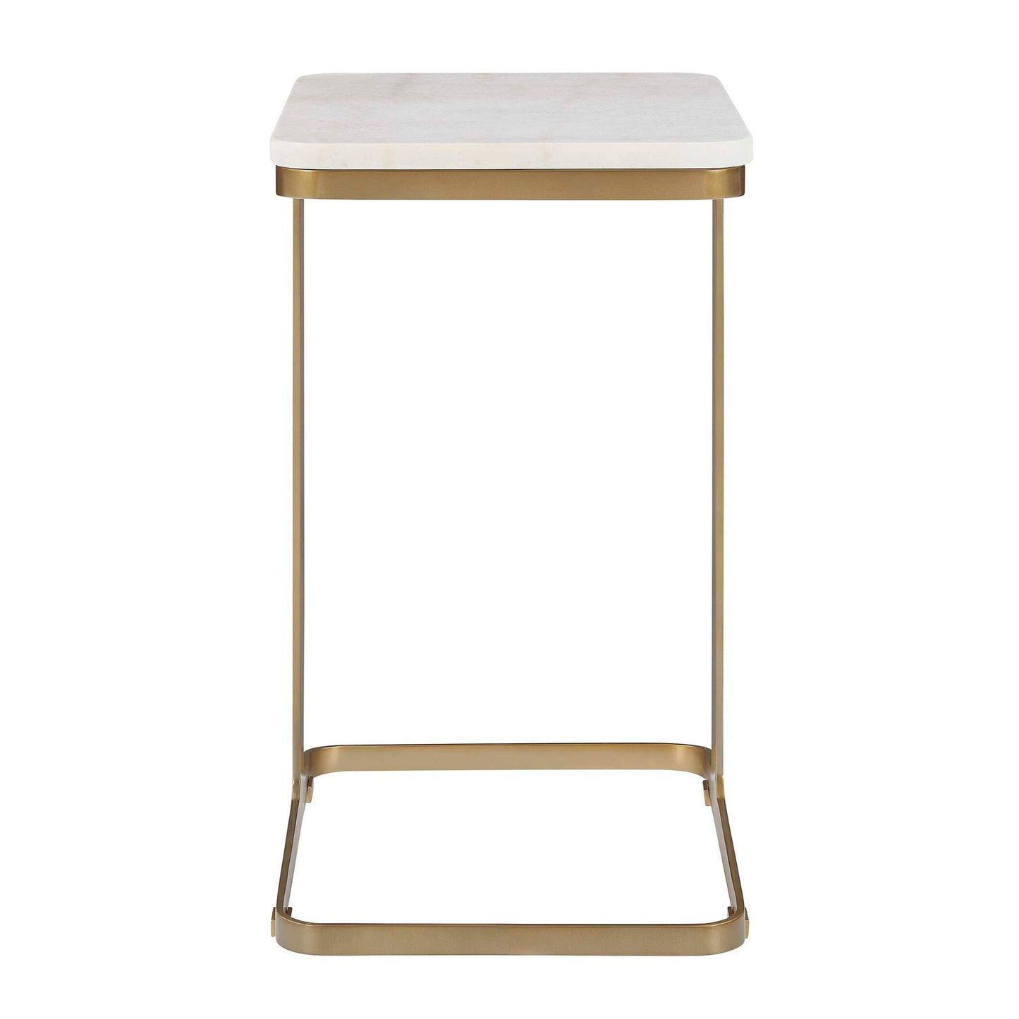 Tylan - Marble Accent Table - Brass / White
