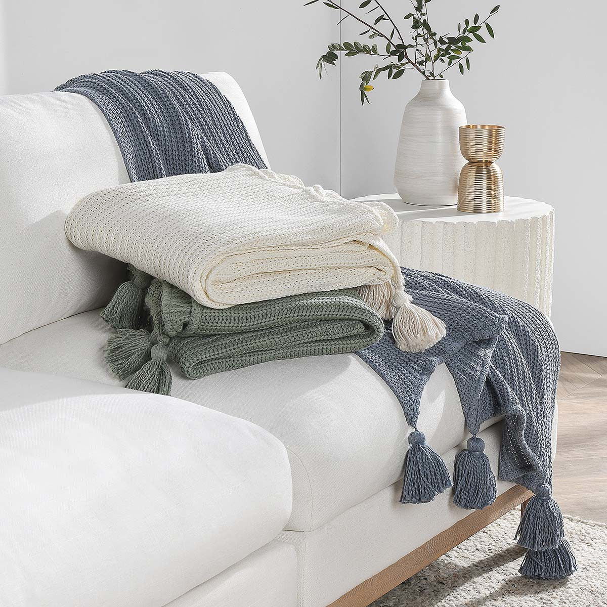 Veda - TC Throw - Sea Fog Blue