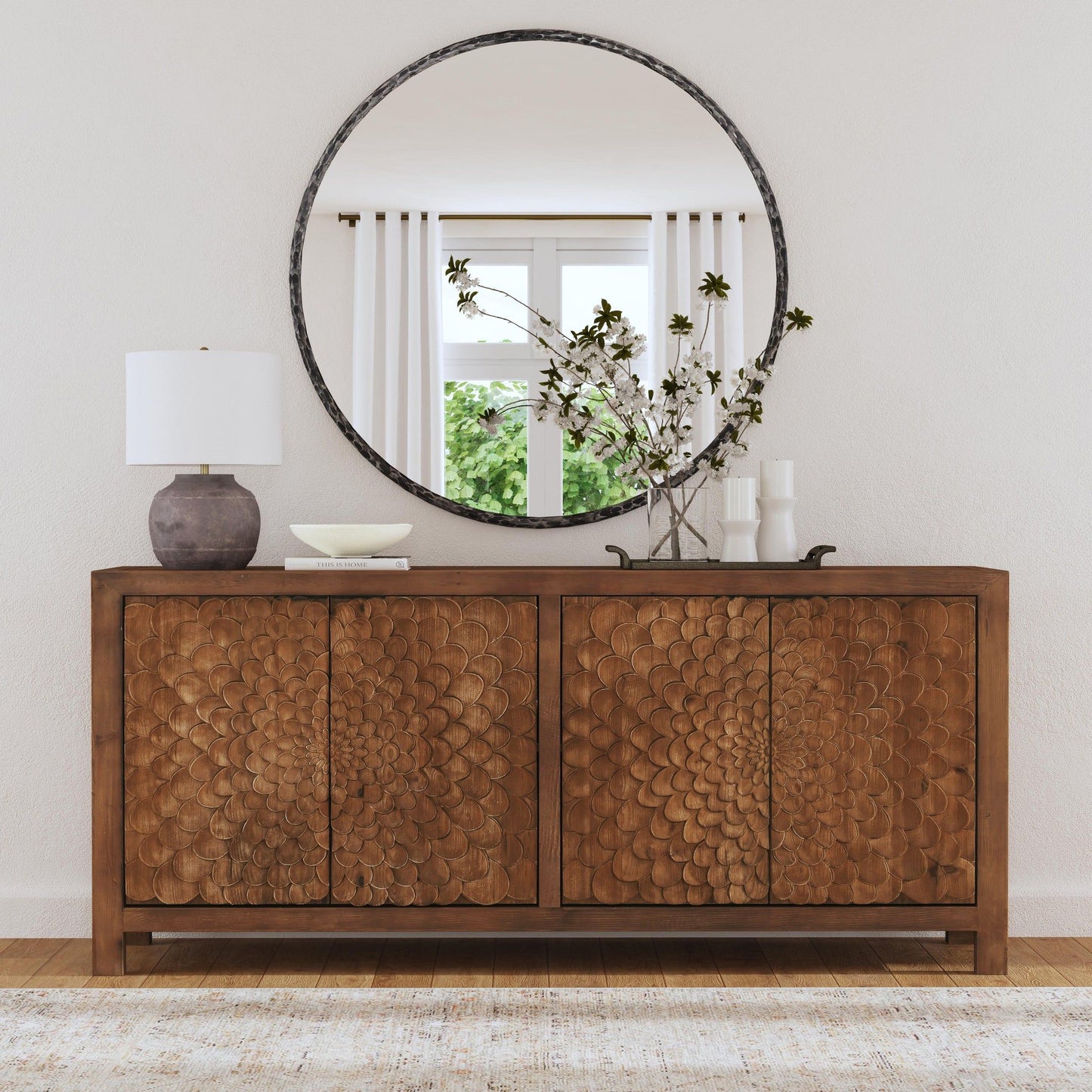 Astrid - 4-Door Sideboard - Dark Brown