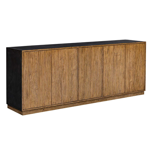 Kelvin - 5 Door Wood Media Console - Light Brown