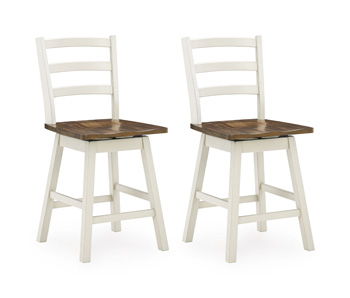 Brinfern - Swivel Stool (Set of 2) - Brown / Antique White