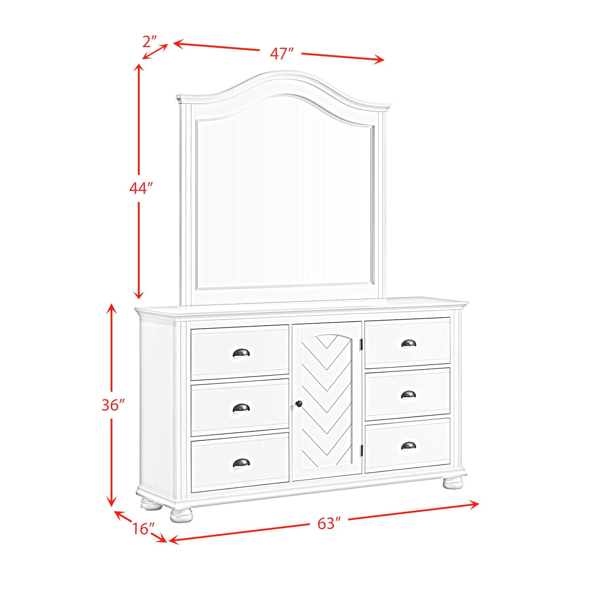 Kona - Dresser And Mirror Set
