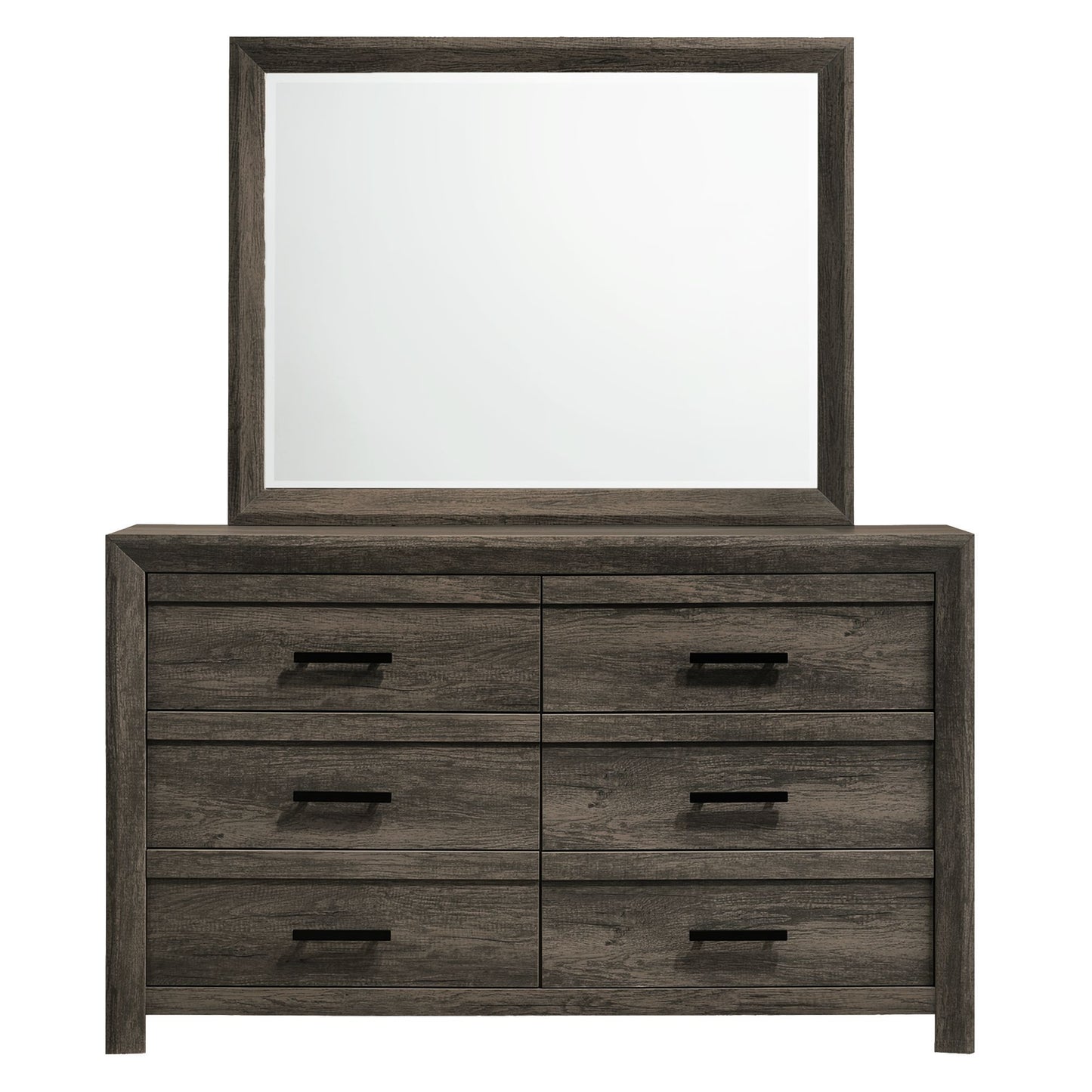 Eleanor - Dresser & Mirror Set - Mocha Gray