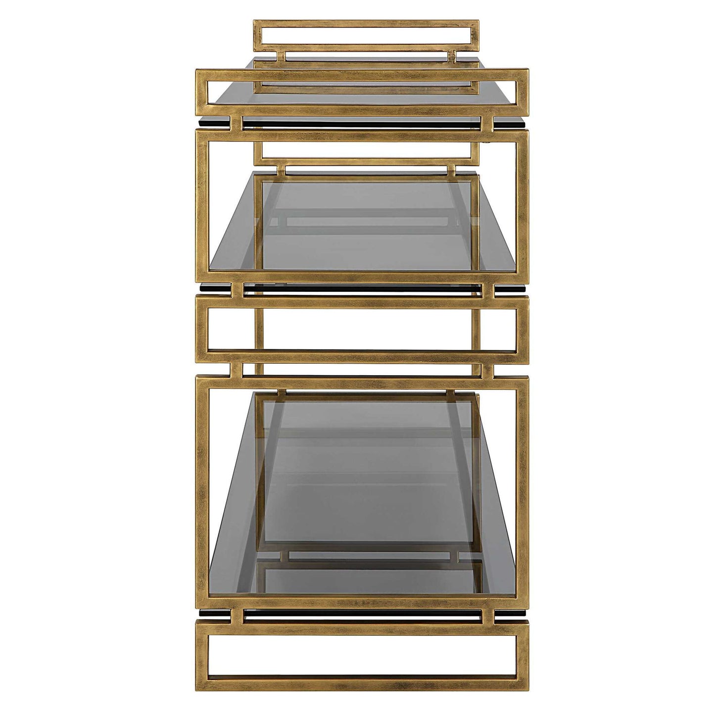 Stacked Up - Glass Console Table - Gray