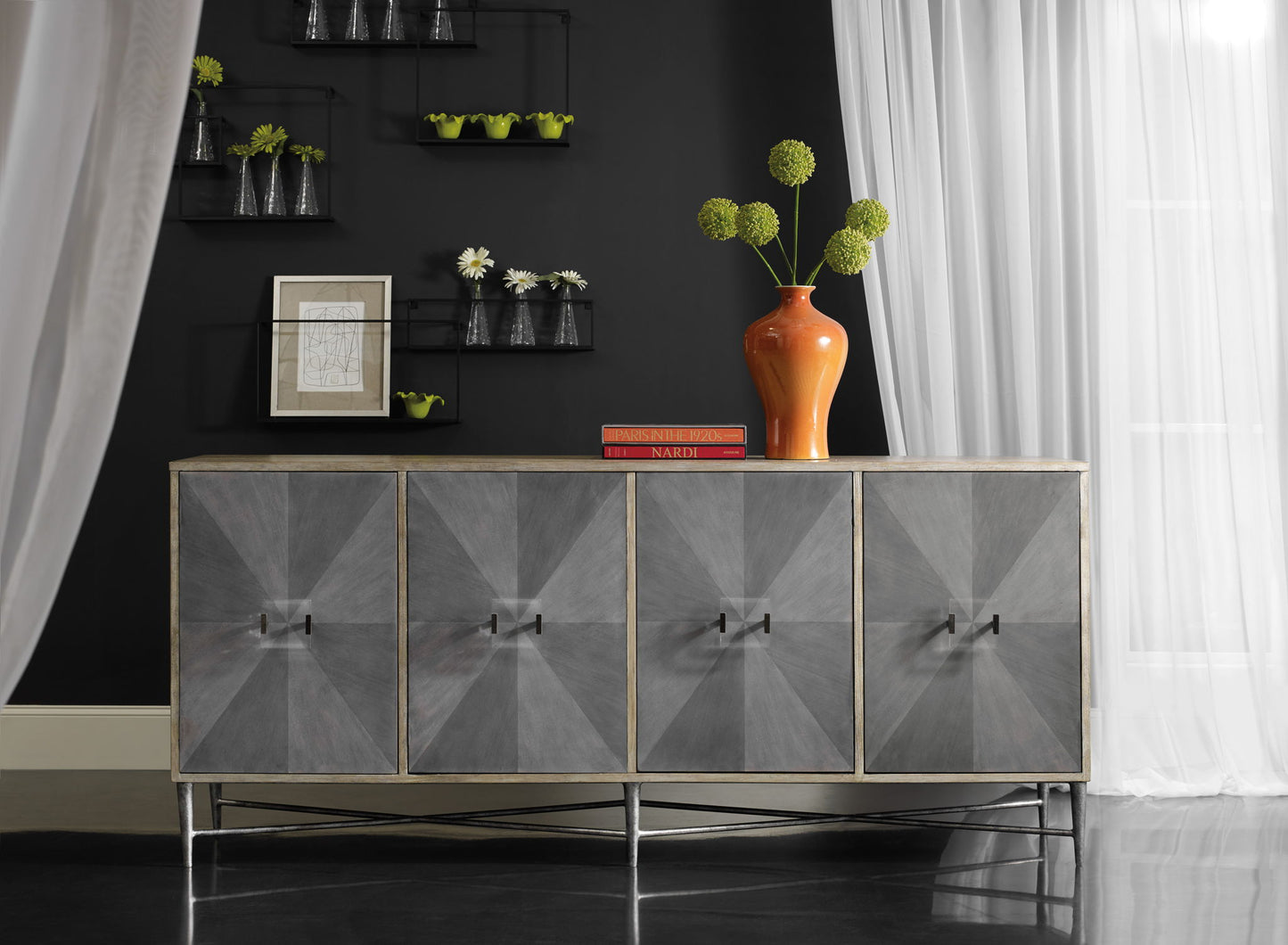 Melange - Zola Four-Door Credenza - Light Brown