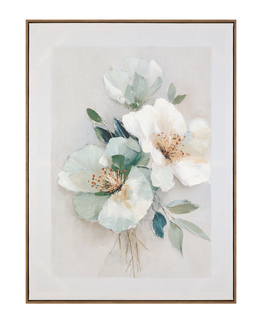 Floral Harmony III Framed Canvas - Pink