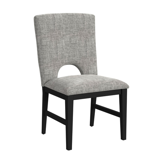 Oregon - Fabric Dining Side Chair (Set of 2) - Gray / Black