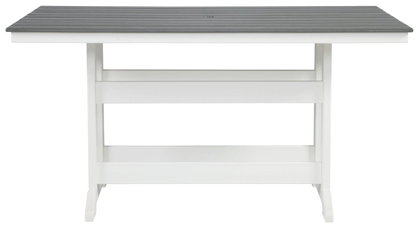 Transville - RECT COUNTER TABLE W/Umb OPT - Gray / White