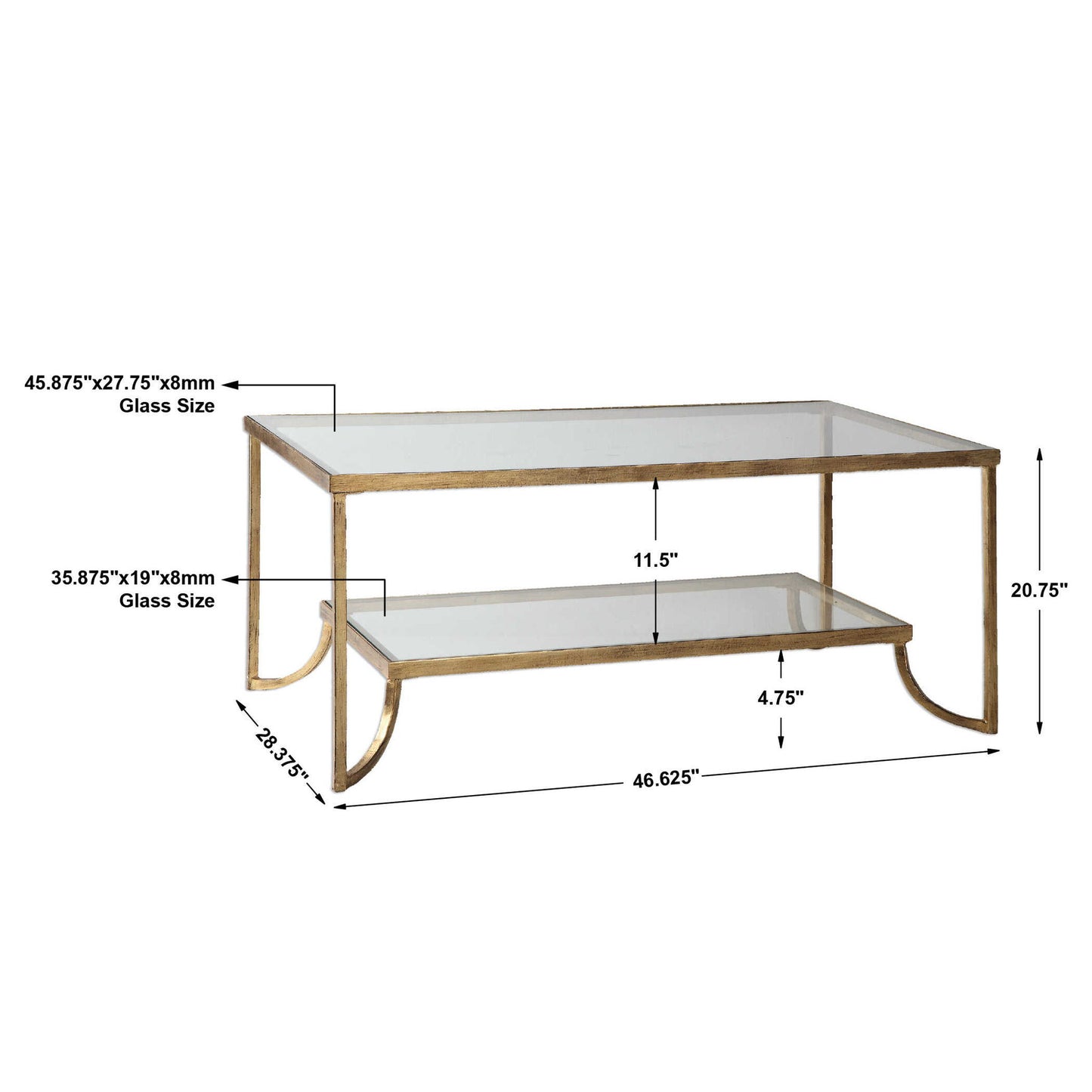 Katina - Leaf Coffee Table - Gold