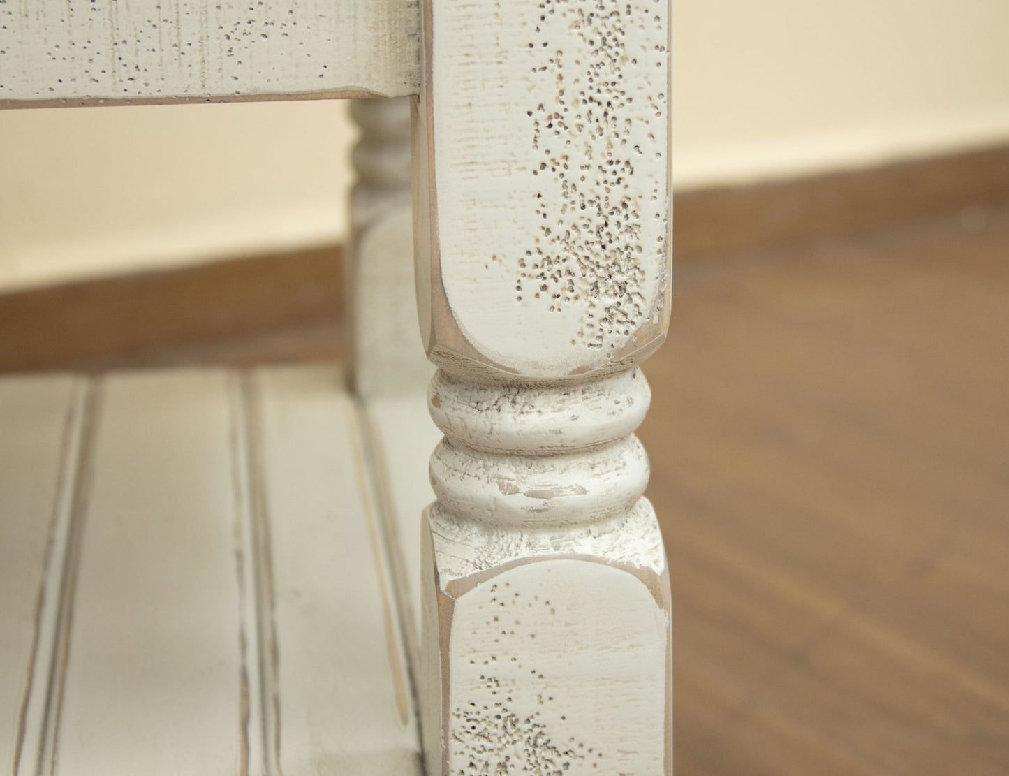 Stone - Chairside Table With 1 Door - Antiqued Ivory / Weathered Gray