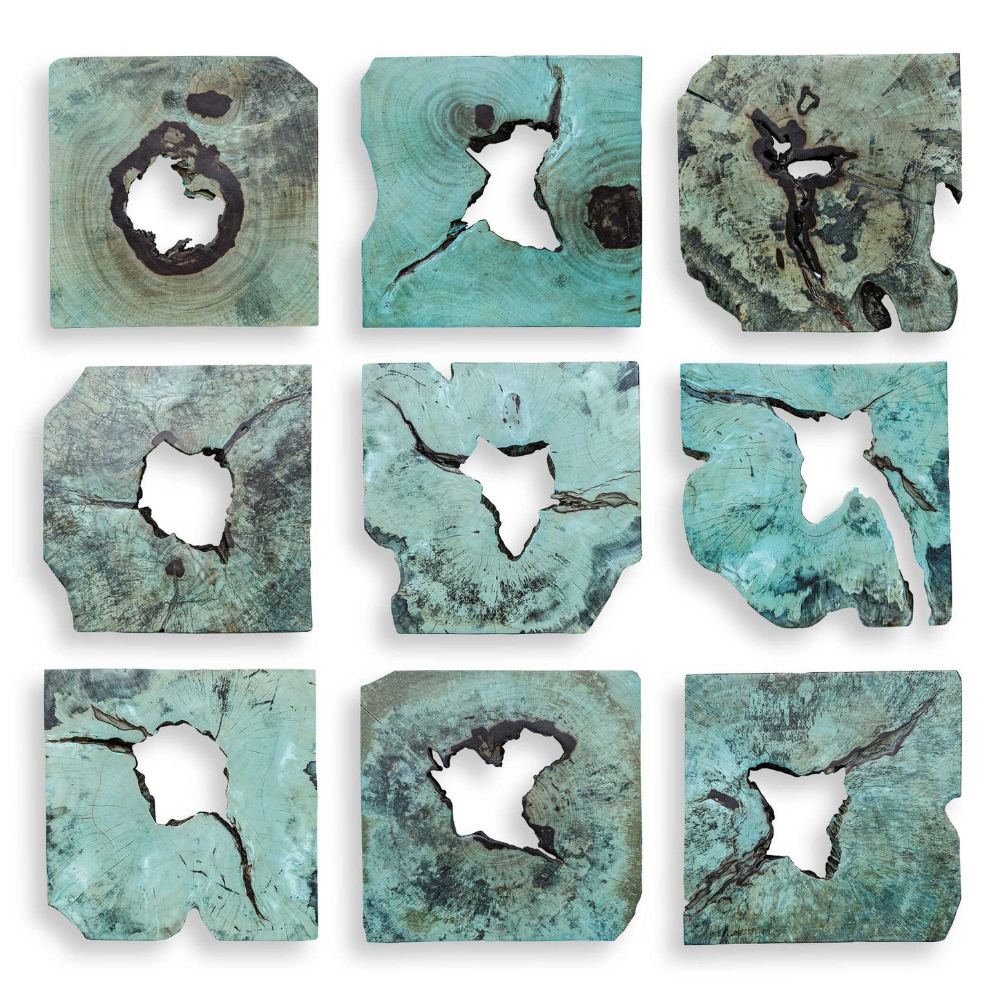 Bahati - Wood Wall Decor (Set of 9) - Blue
