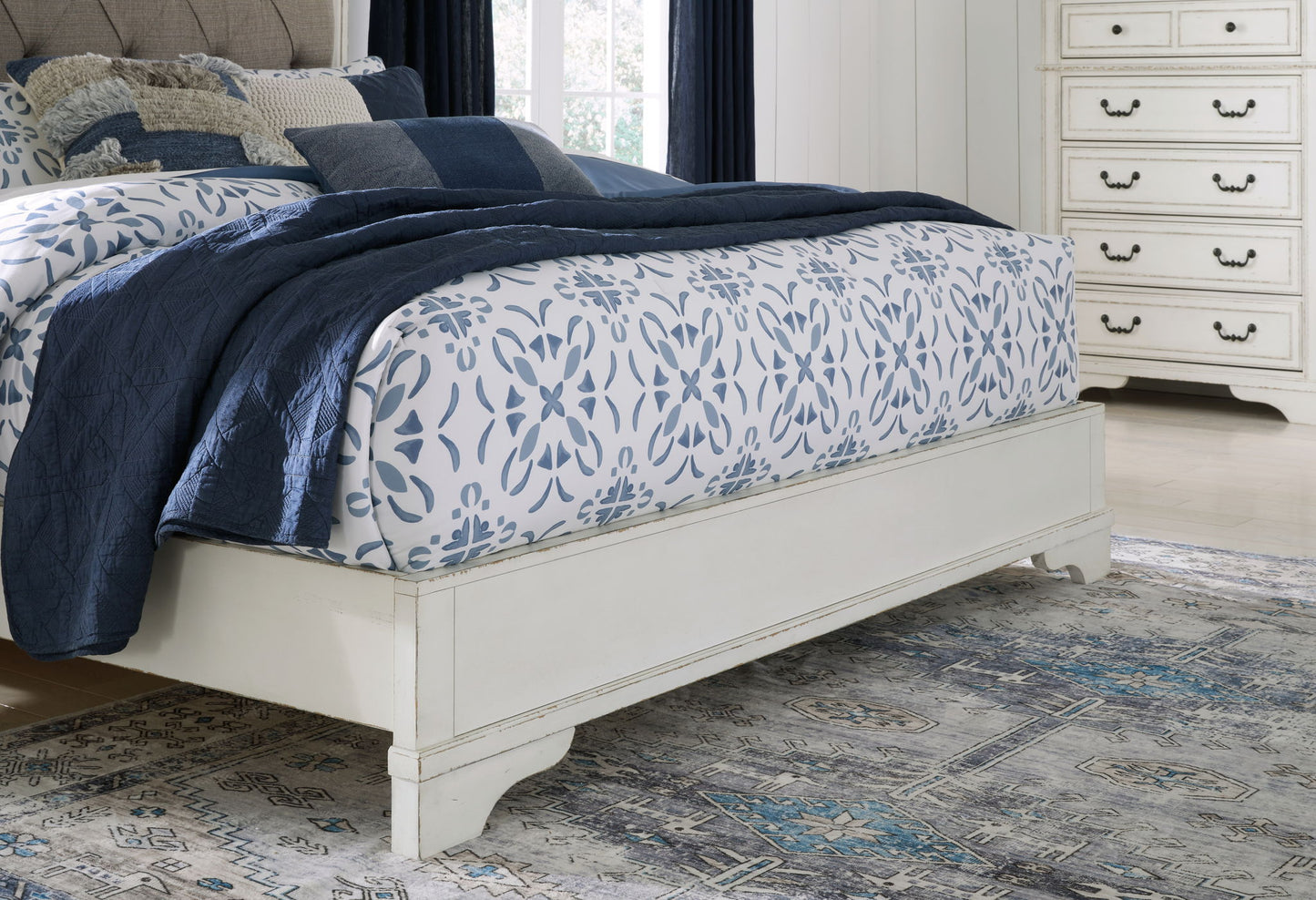 Blendon - Queen Upholstered Panel Bed - Rustic Brown