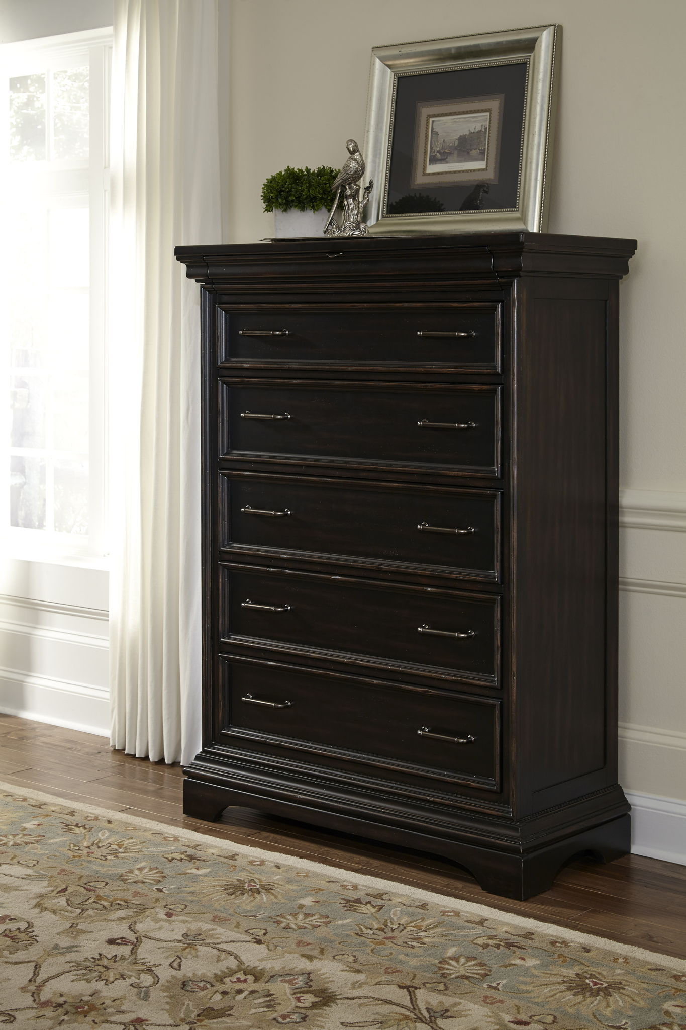 Caldwell - 6 Drawer Chest - Dark Wood