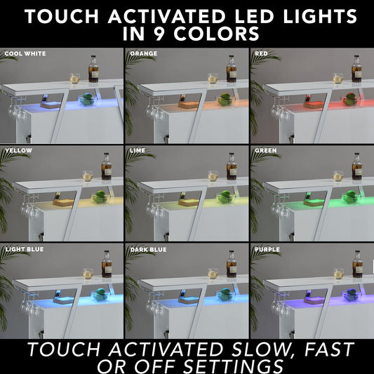 Zena - Bar With LED Lights - White