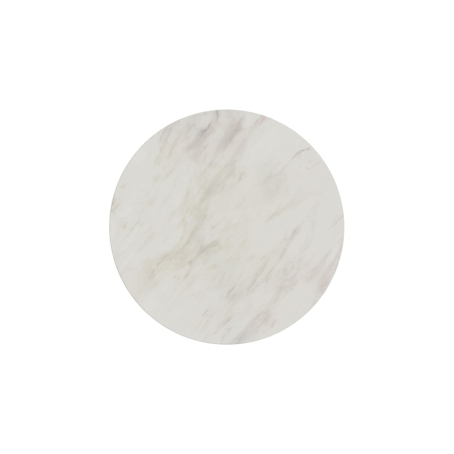 Sylvie - Round Table With White Faux Marble Top And Base