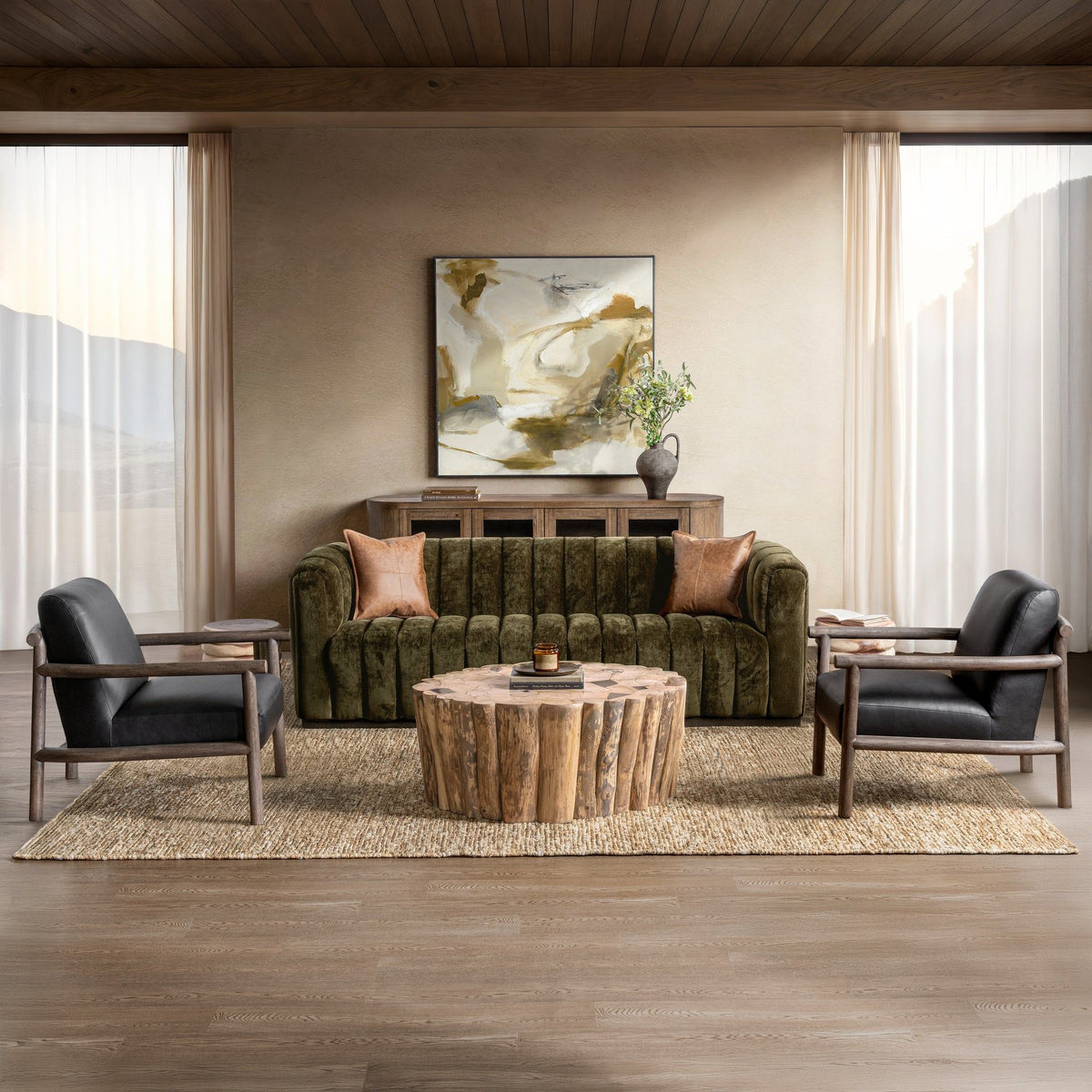 Azoria - Leather Accent Chair - Black