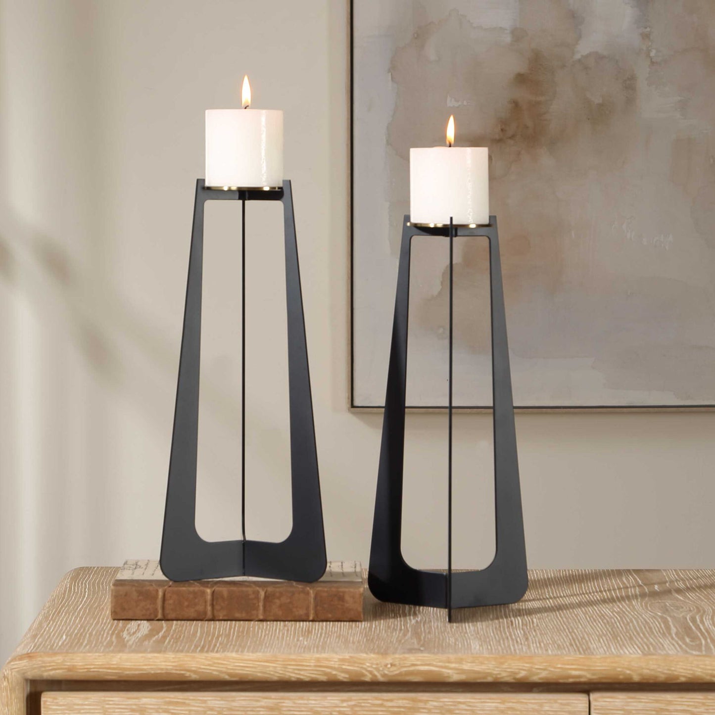 Columnar - Candleholders (Set of 2) - Black