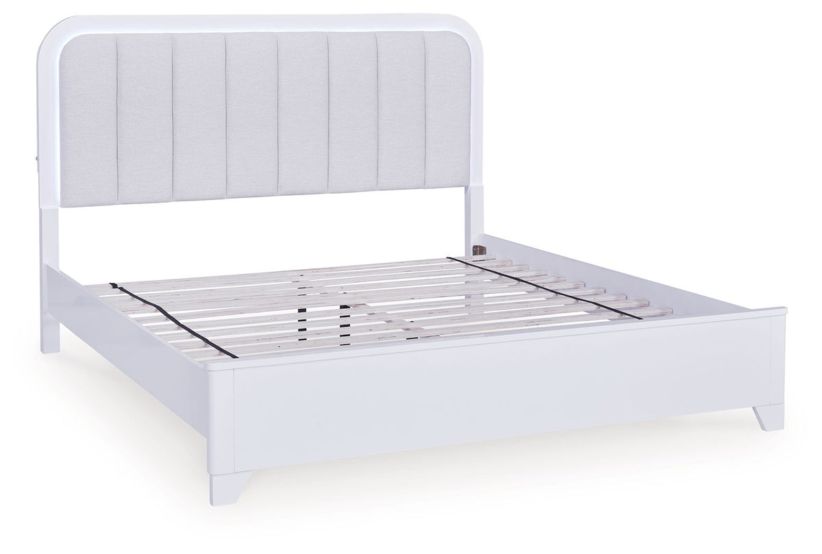 Jarlee - 4 Pc. - King Panel Bed, Dresser, Mirror And Nightstand - White