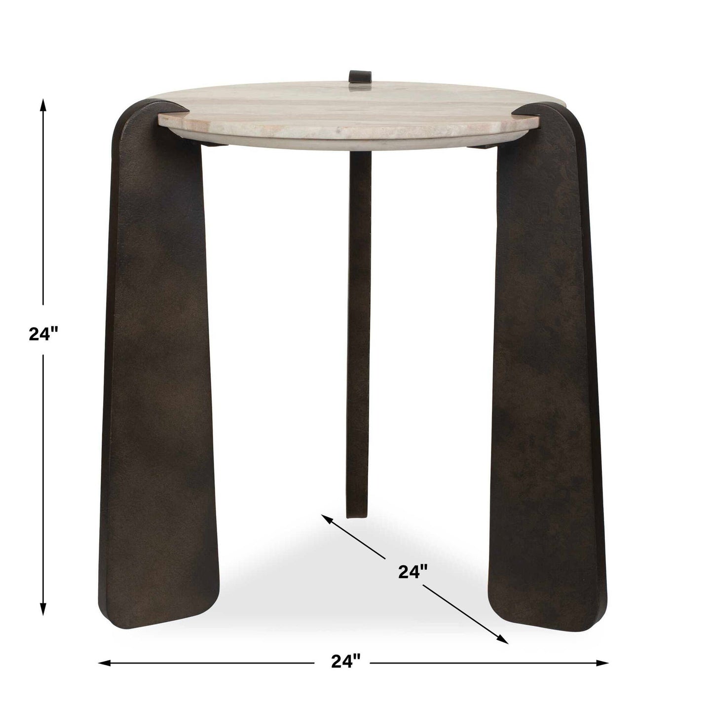 Talud - Modern Marble Side Table - Bronze / Gray