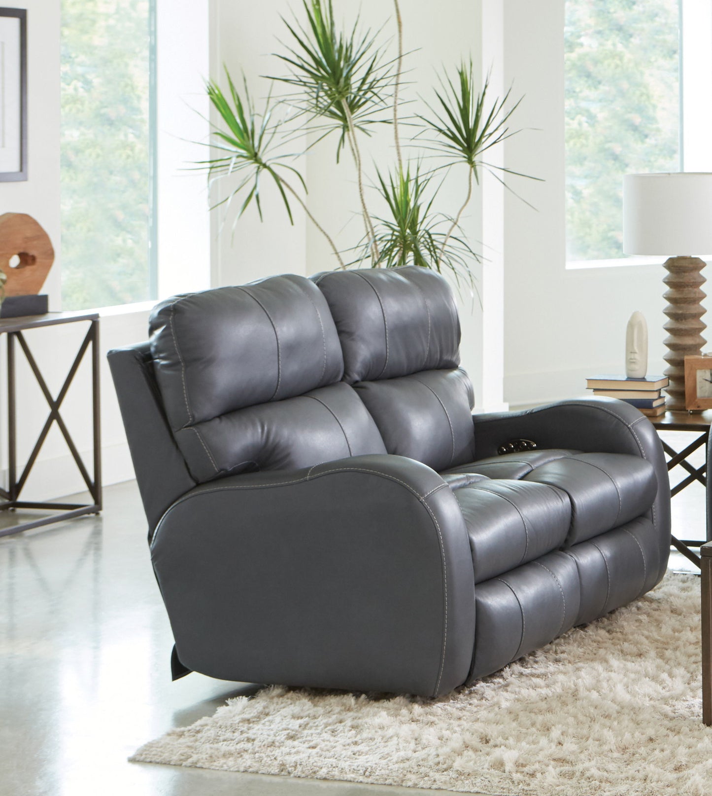 Angelo - Power Reclining Loveseat - Gunmetal