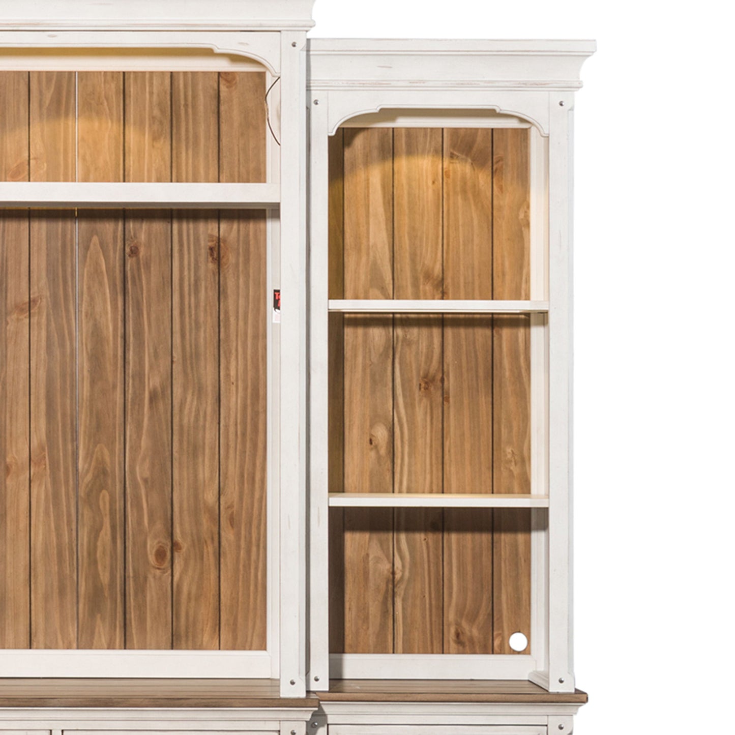 Morgan Creek - Right Pier Top - Antique White / Wirebrushed Tobacco Accents